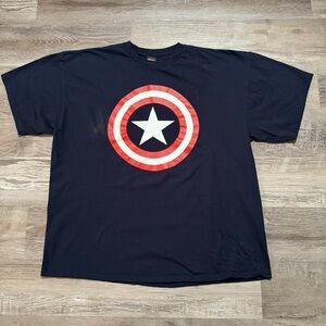 Marvel Captain America Mad Engine navy red t shirt men’s XXL 2XL 00s